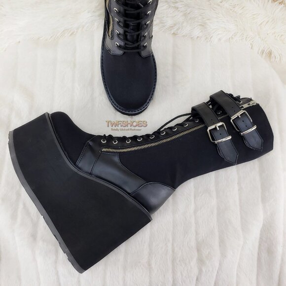 Swing 221 Goth Punk Rave Calf Boots 5.5" Platform size 9 - Picture 6 of 13